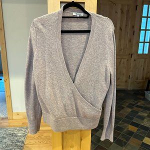 Madewell Wrap-Front Pullover Sweater in Coziest Yarn